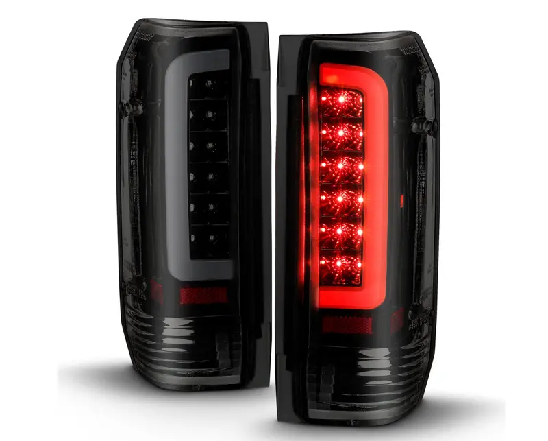 1987-1996 Ford F-150 / F-250 / F-350 / 1989-1998 F-450 / 1987-1996 Bronco Led C Bar Taillights Black Smoke Lens 1