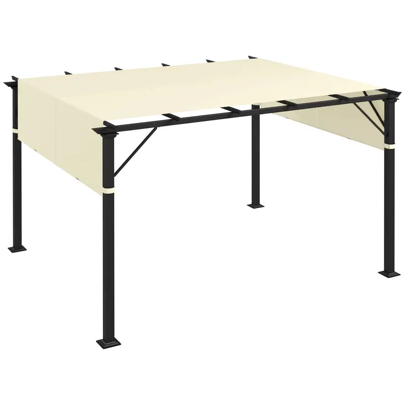 2-Pack 16' X 4' Uv-Blocking Pergola Shade Covers, For 10 X 10Ft Pergola, Cream White 1