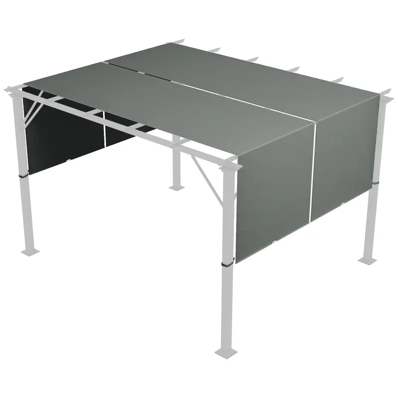 2-Pack 16' X 4' Uv-Blocking Pergola Shade Covers, For 10 X 10Ft Pergola, Dark Grey 1