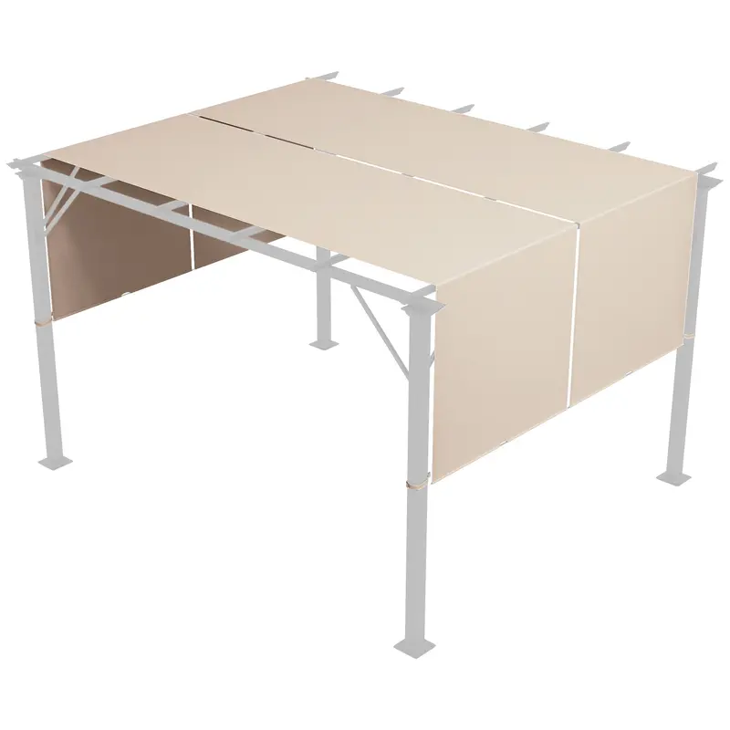 2-Pack 16' X 4' Uv-Blocking Pergola Shade Covers, For 10 X 10Ft Pergola, Khaki 1