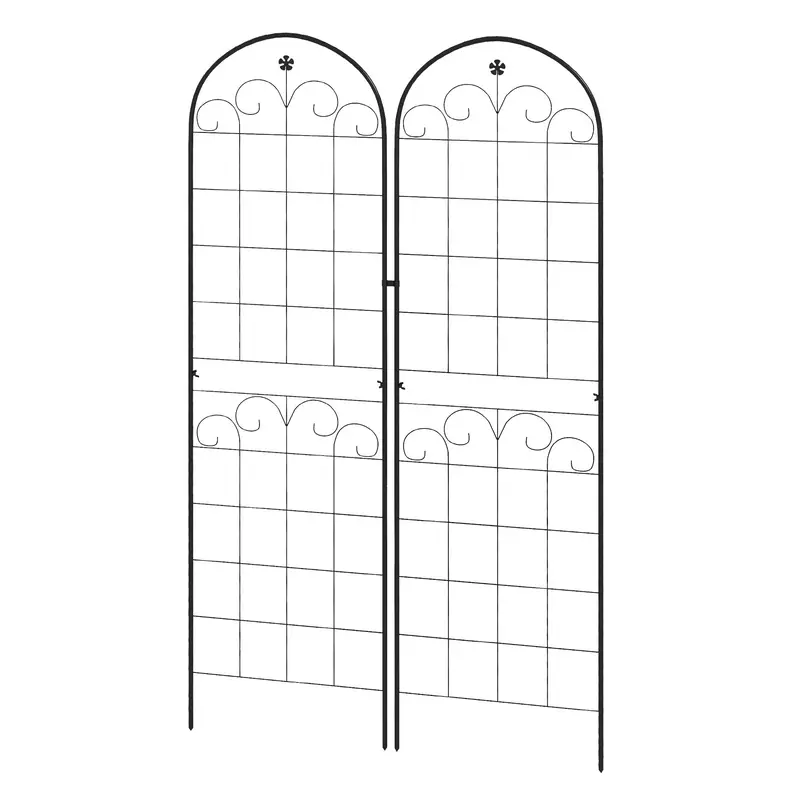 2 Pack 71" X 20" Metal Garden Trellis For Climbing Plants With Lace Design 1