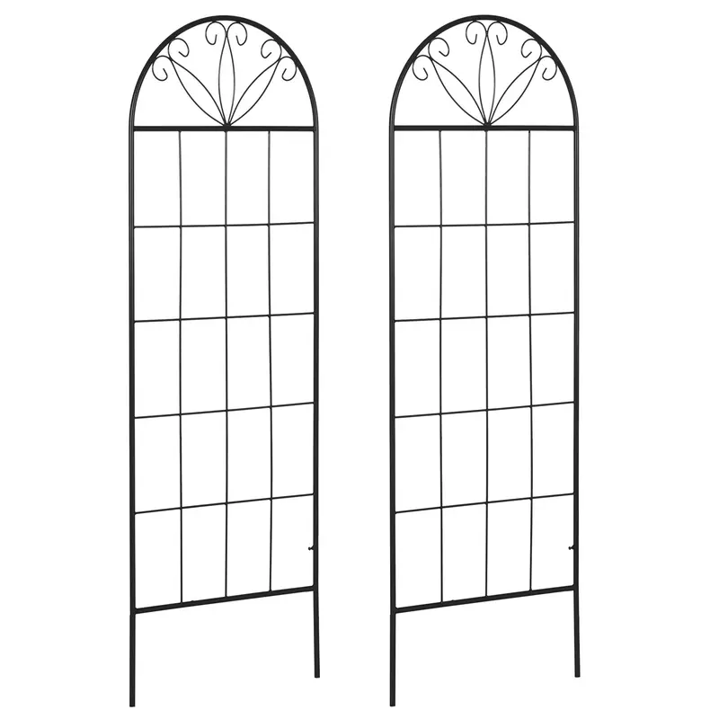 2 Pack Metal Garden Trellis Panels, 20" X 60", Black 1
