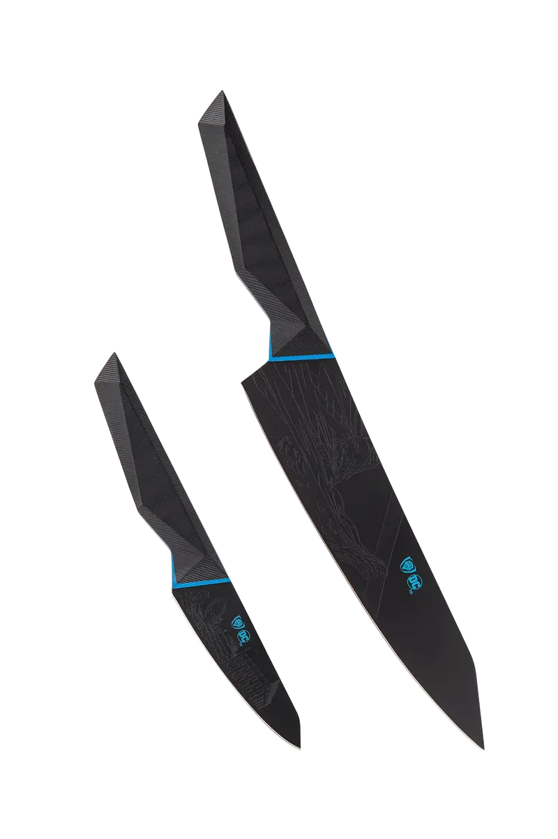 2 Piece Set | 8" Chef's Knife & 3.75" Paring Knife | Batman™ Edition | Shadow Black Series | Dalstrong © 1