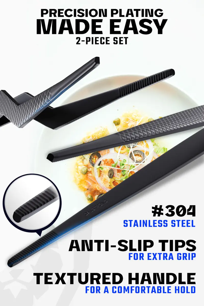 2 Piece Tweezers Set | 10" Straight + 6.5" Offset | Professional Plating Set | Dalstrong © 2