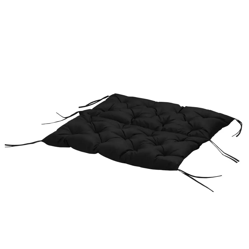 2-Seater Garden Bench Chair Cushion Mat Replacement With Backrest, 39.4" X 38.6", Black 2