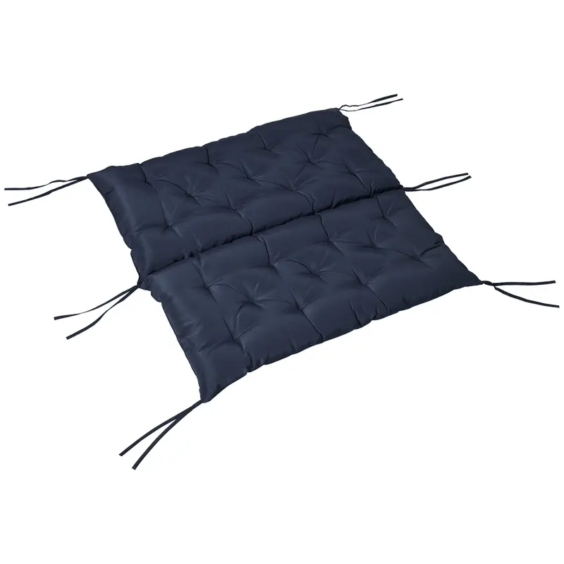 2-Seater Garden Bench Chair Cushion Mat Replacement With Backrest, 39.4" X 38.6", Dark Blue 2