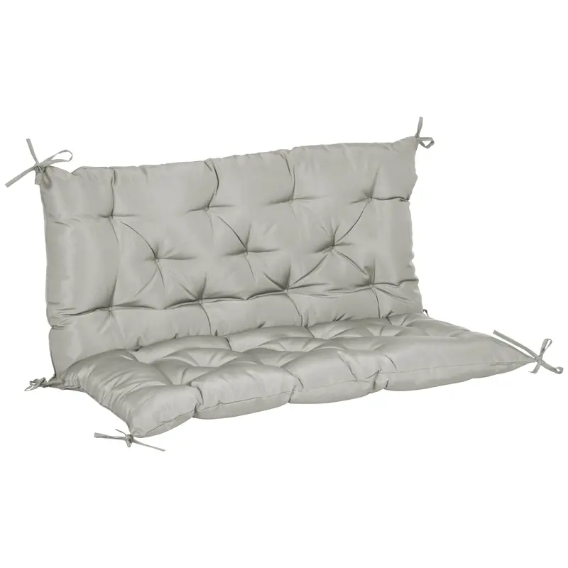 2-Seater Garden Bench Chair Cushion Mat Replacement With Backrest, 39.4" X 38.6", Grey 1