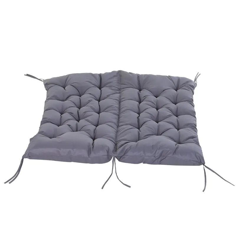 2 Seater Garden Bench Cushions, Non-Slip Soft Pad With Backrest, 52" X 43" X 4", Dark Grey 2