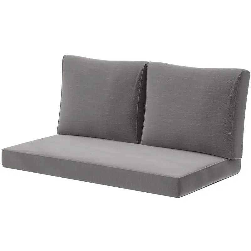 2 Seater Outdoor Seat Cushions With Backrest, Light Grey 2