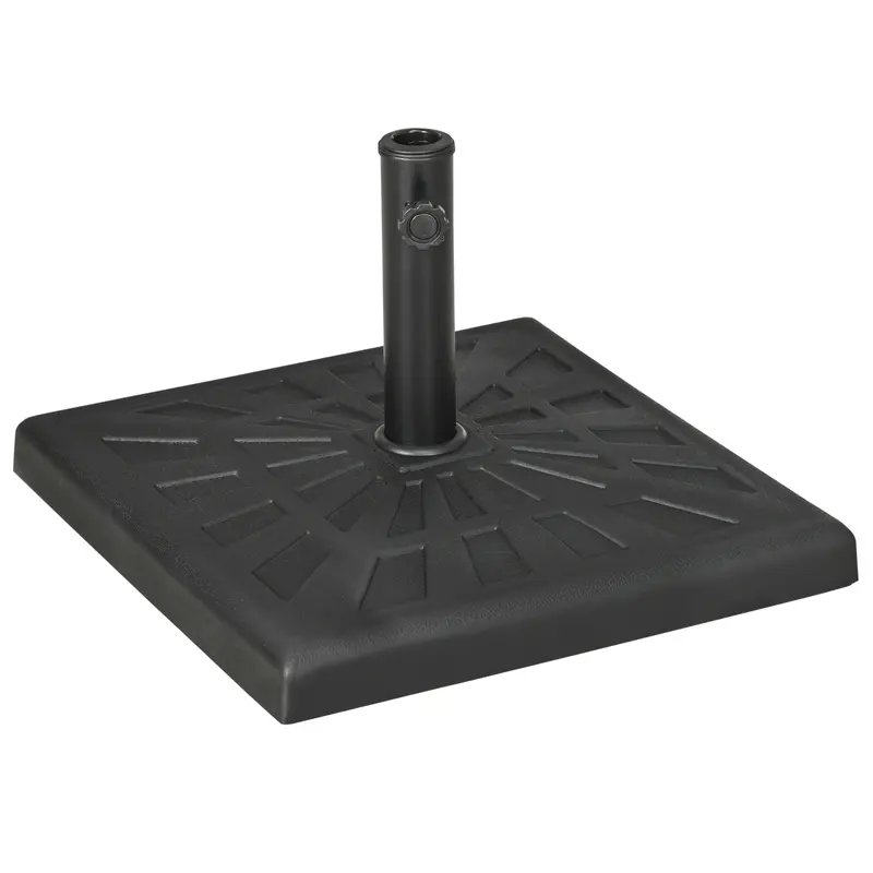 20" 42Lb Square Resin Umbrella Base, For 1.3"/1.5"/1.9" Poles, Black 1
