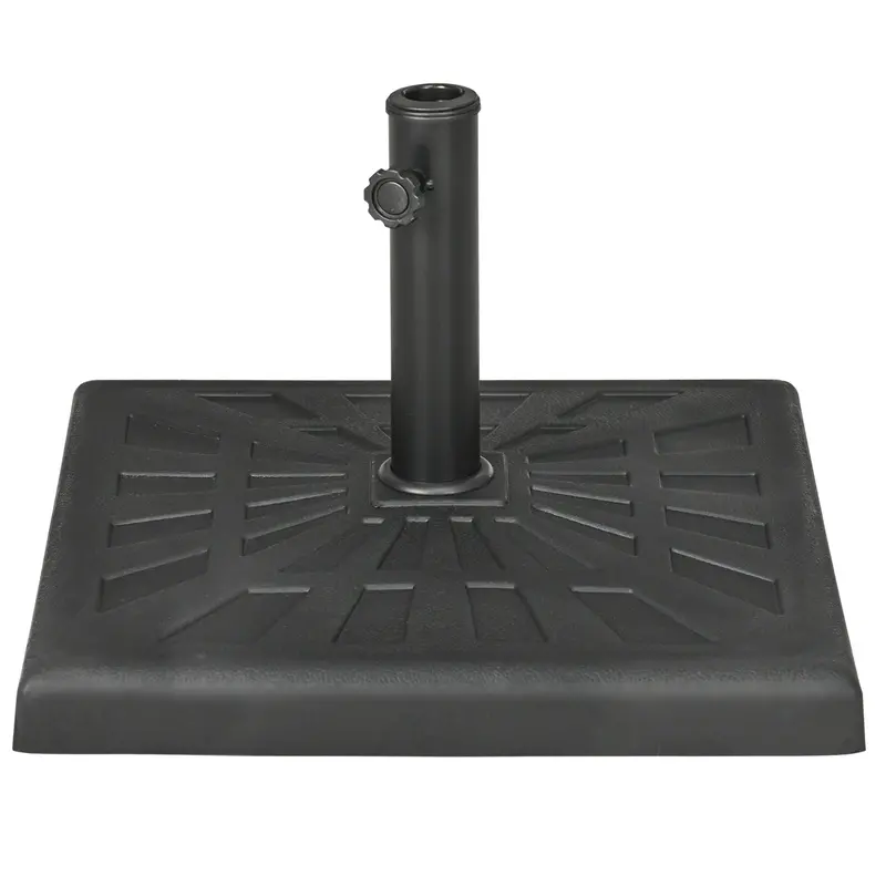 20" 42Lb Square Resin Umbrella Base, For 1.3"/1.5"/1.9" Poles, Black 2