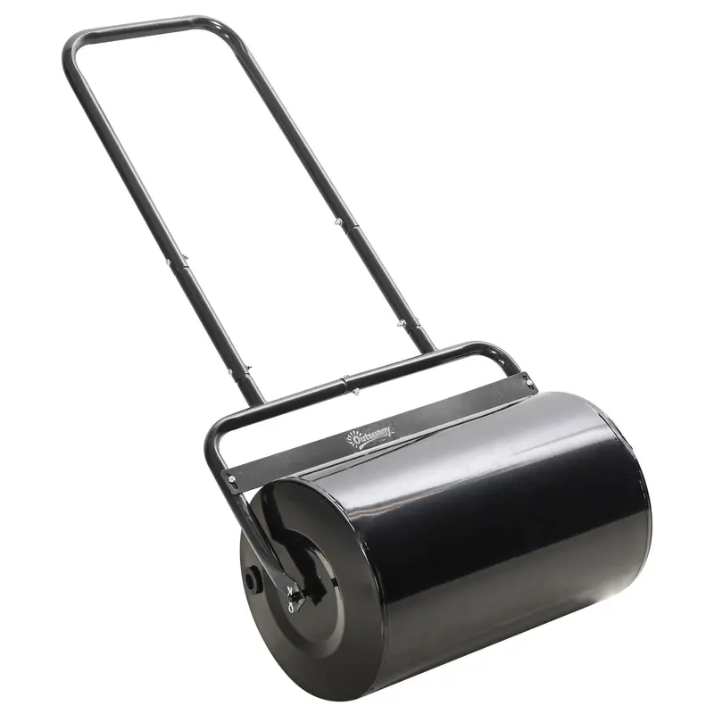 20" Heavy Duty Lawn Roller, Filled With 11 Gal Water/136 Lbs Sand, Black 1