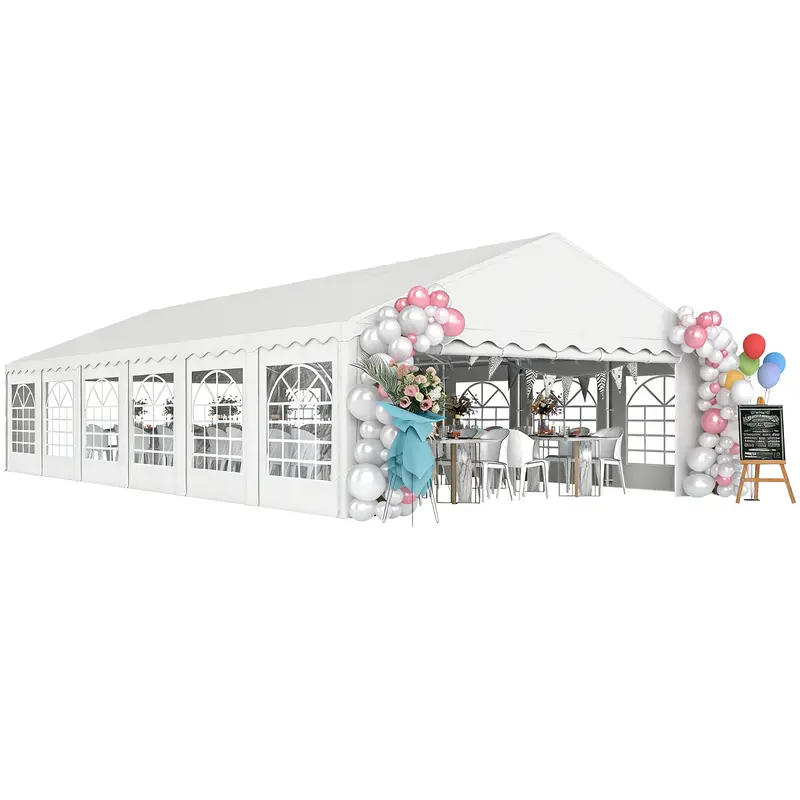 20' X 40' Heavy Duty Party Tent And Carport With Sidewalls, White 1