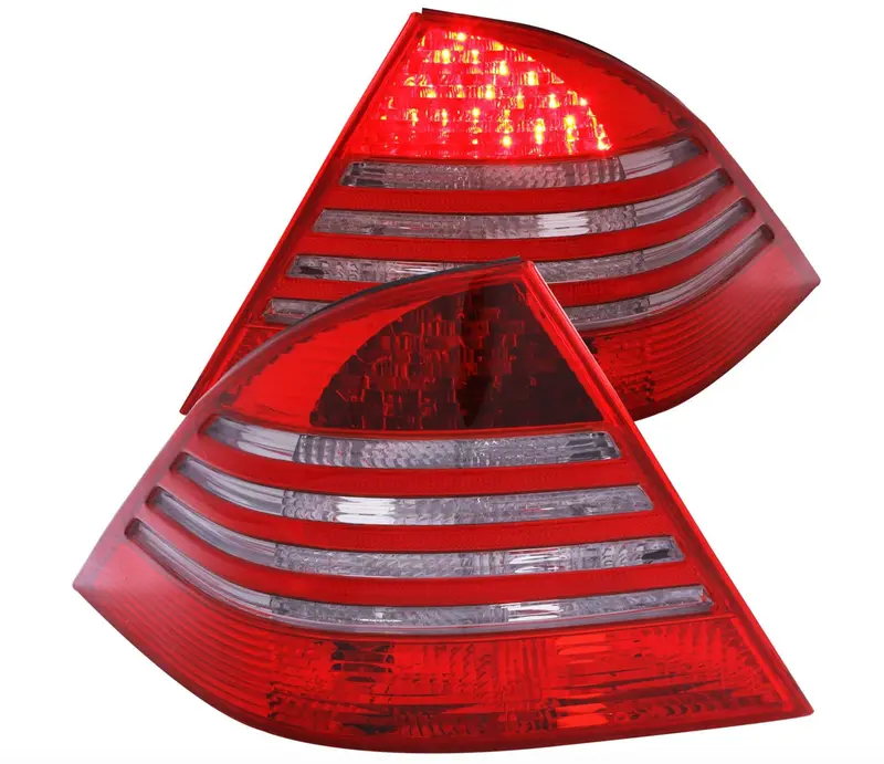 2000-2005 Mercedes Benz S Class W220 S430/S450/S500/S550/S600/S55 Amg Led Tail Lights Chrome Red/Smoke Lens 1