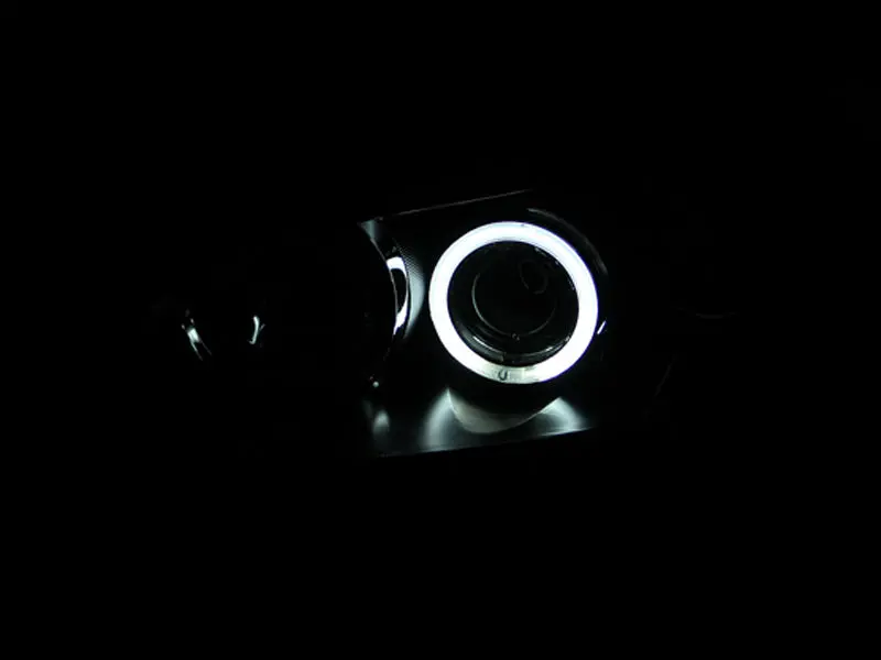 2004-2008 Mazda 3, 4Dr Projector Headlights Black W/ Rx Halo 2