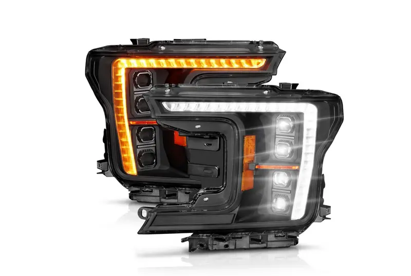 2018-2020 Ford F-150 Z-Series Full Led Plank Projector Headlights Black W/ Drl Switch, Initiation & Sequential (Factory Halogen Model Only) 1