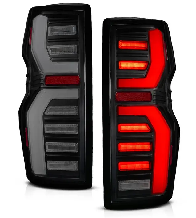 2023-2025 Chevy Colorado Full Led Tail Lights Black Housing Smoke Lens W/ Sequential Signal & Initiation Feature (For All Models) 1