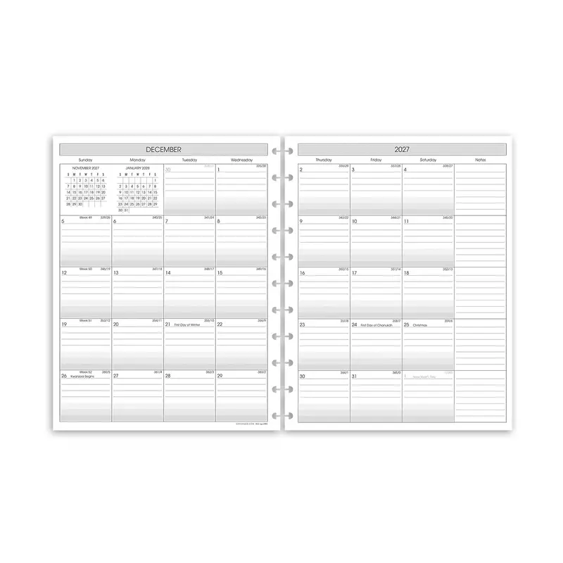 2027-2028 Circa Sunday Start 2-Year Monthly Discbound Agenda Refill 1