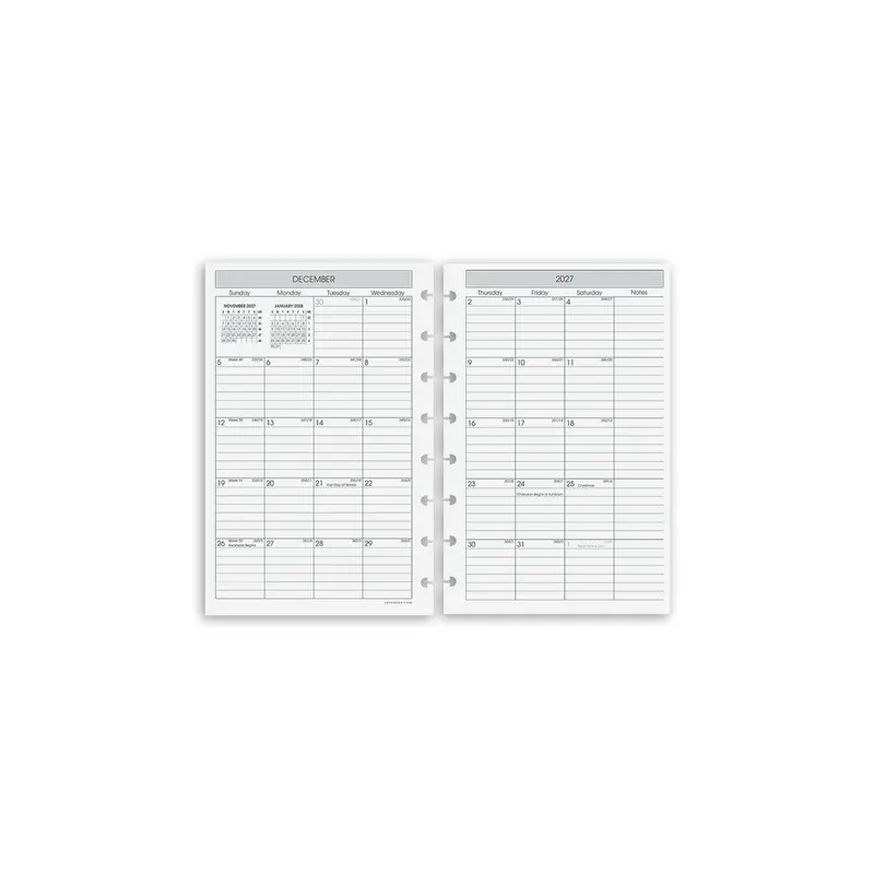 2027 Circa Sunday Start Weekly Agenda Refill, Horizontal 1
