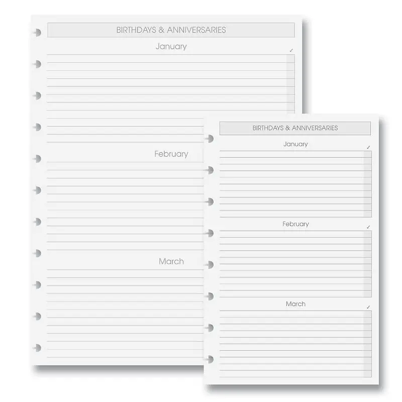 2027 Circa Sunday Start Weekly Agenda Refill, Vertical 2