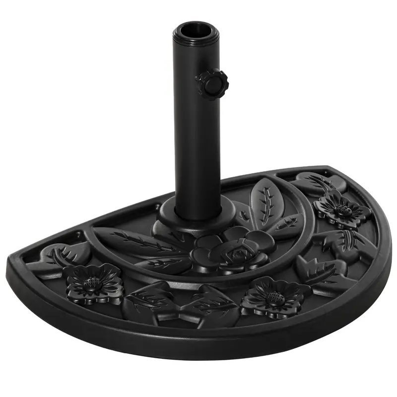 20Lb Concrete Half Umbrella Base, For 1.4"/1.5"/1.9" Poles, Black 1
