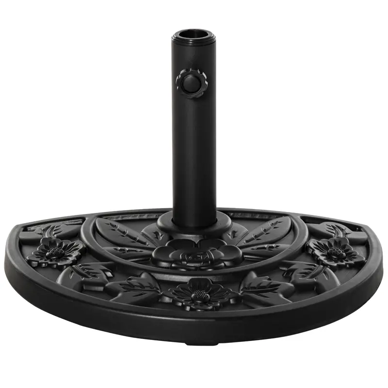 20Lb Concrete Half Umbrella Base, For 1.4"/1.5"/1.9" Poles, Black 2