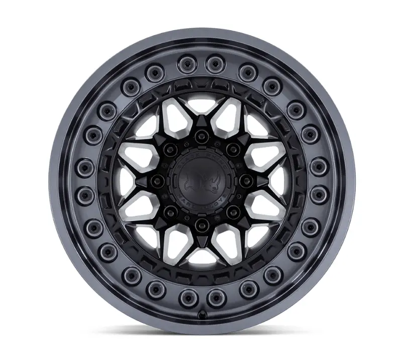 20X10 Black Rhino Alpha Matte Black W/Gunmetal Lip 2