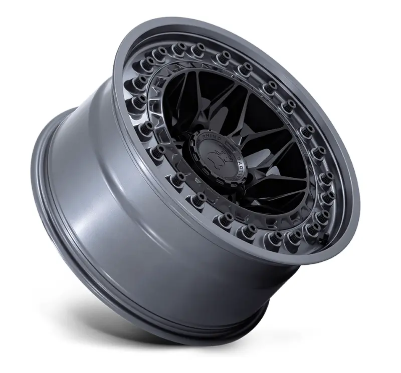 20X10 Black Rhino Alpha Matte Black W/Gunmetal Lip 3