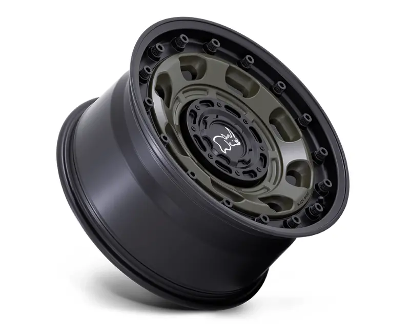 20X10 Black Rhino Atlas Olive Drab Green W/ Black Lip 2