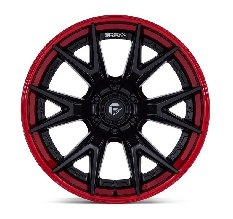 20X10 Fuel Catalyst Matte Black W/ Candy Red Lip 3