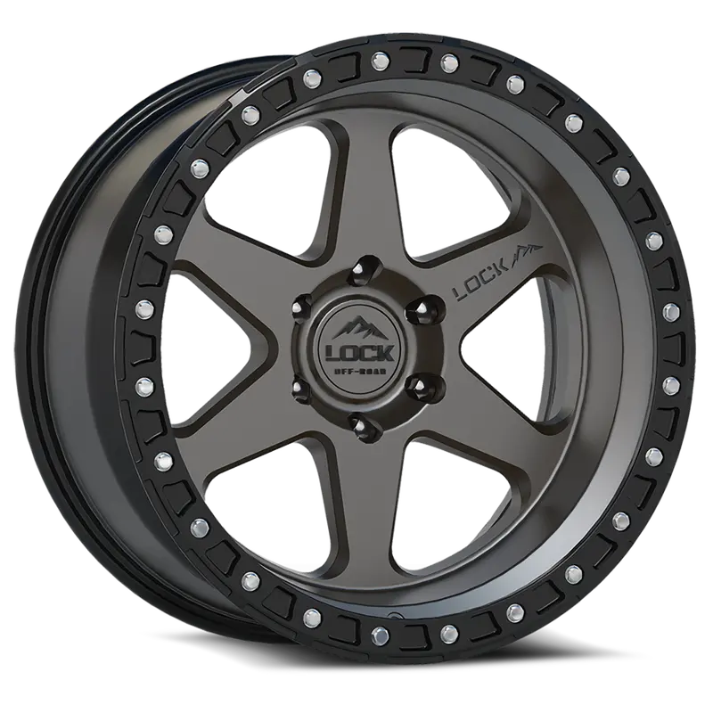 20X9.0 Lock Off-Road Olympus Matte Grey W/ Matte Black Ring 1