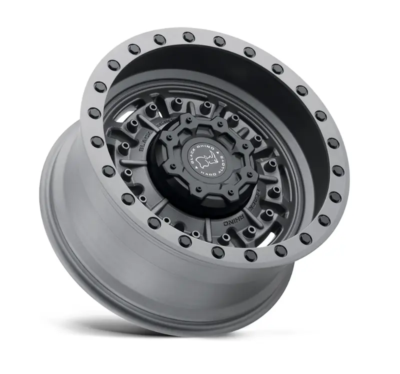 20X9.5 Black Rhino Abrams Textured Matte Gunmetal 2