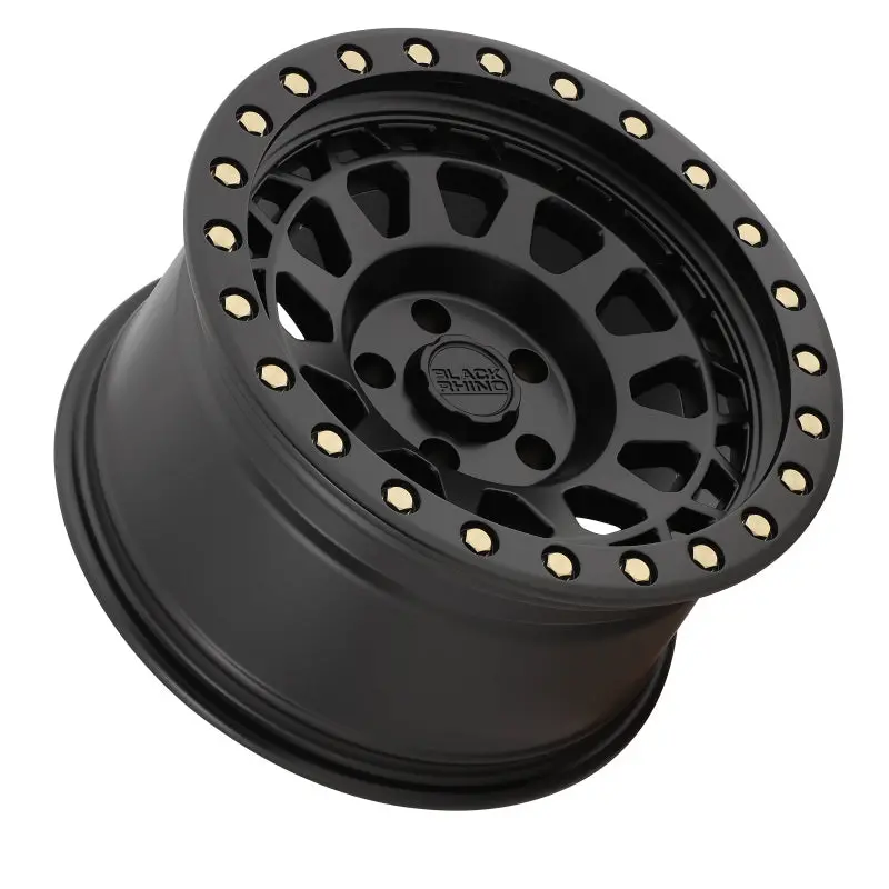 20X9.5 Black Rhino Primm Matte Black W/Brass Bolts 2
