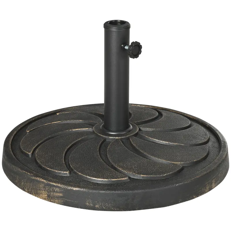 21" 40Lb Round Resin Umbrella Base, For 1.5"/1.9" Poles, Bronze 1