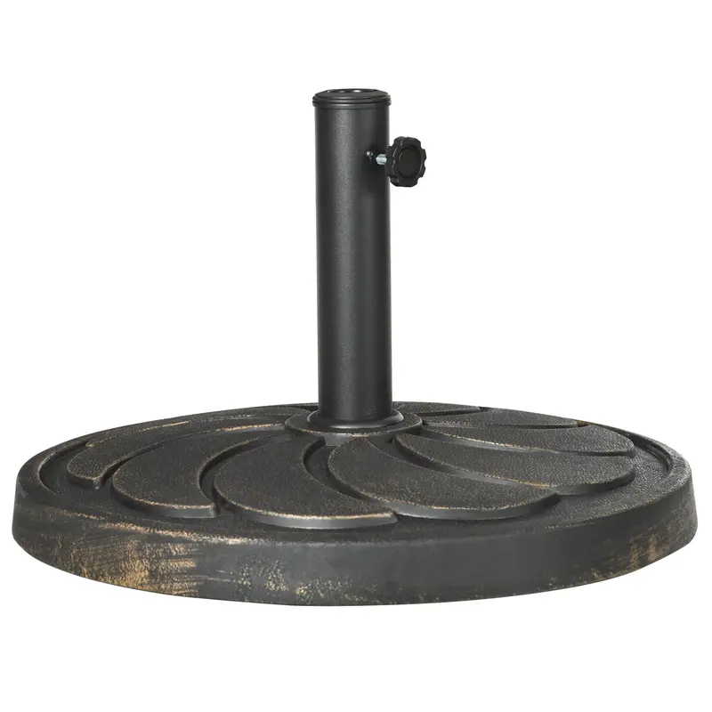 21" 40Lb Round Resin Umbrella Base, For 1.5"/1.9" Poles, Bronze 2