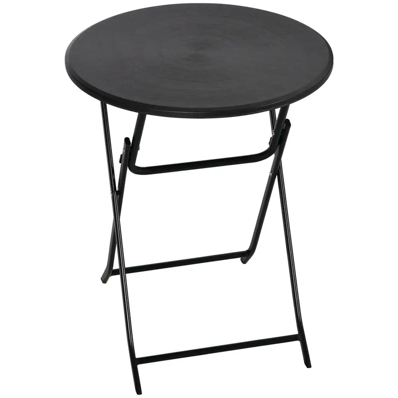 23.6" Folding Outdoor Coffee Table With Hdpe Top, Dark Grey 1