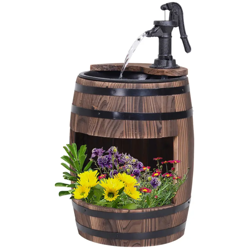 23" Wooden Fountain, 2 Tiers Electrical Waterfall W/ Ul Certified 3600R/Min Speed Pump 2