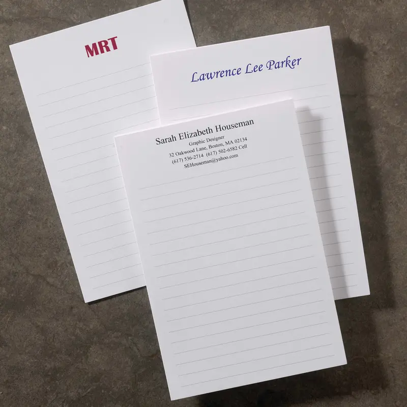 250 Personalized 4 X 6 Cards, Vertical Ruled 1