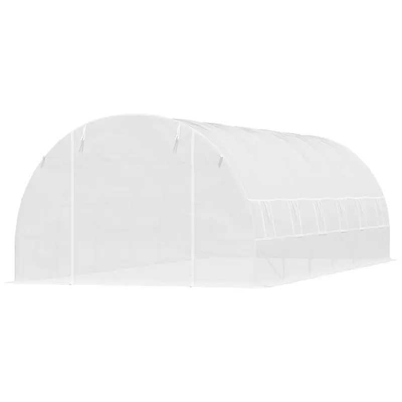 26' X 10' X 6.6' Large Walk In Tunnel Greenhouse Garden Plant Seed Green House Premium Steel Frame, White 1