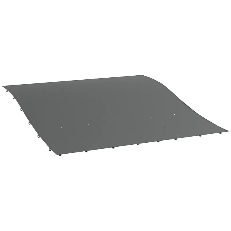 3.8' X 3.8' Pergola Canopy Replacement With Drain Holes, For Outsunny 84C-038 Series, Dark Grey 1