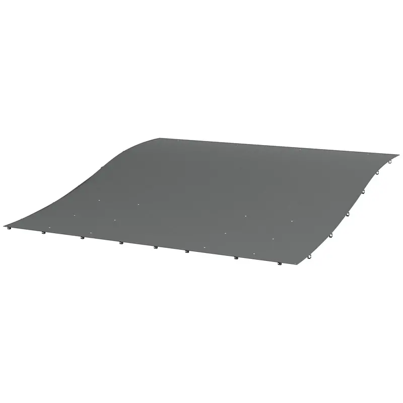 3.8' X 3.8' Pergola Canopy Replacement With Drain Holes, For Outsunny 84C-038 Series, Dark Grey 2