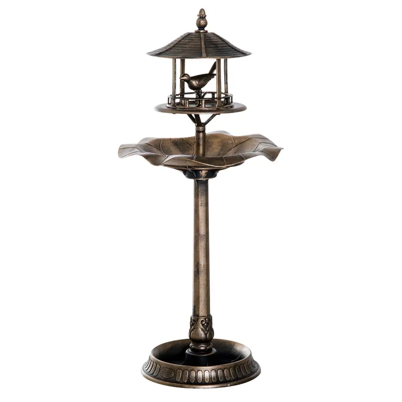 3-In-1 Garden Bird Bath Bowl Pedastal With Bird Feeder, Large Water Basin, & Underneath Flower Planter 2