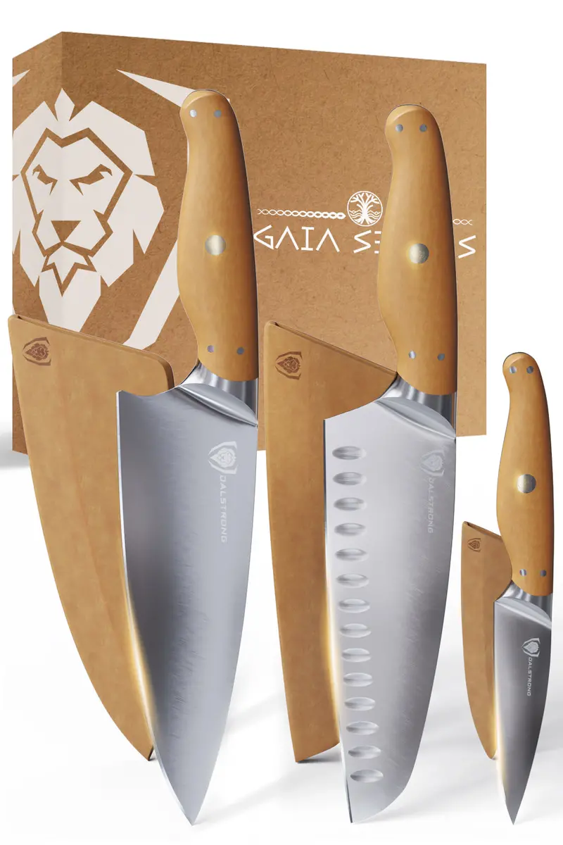 3-Piece Knife Set | Chef - Santoku - Paring | Sustainable And Earth-Friendly Material | Gaia Series | Dalstrong © 1
