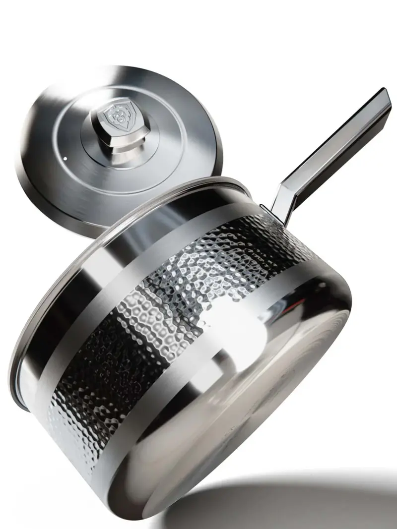 3 Quart Stock Pot | Hammered Finish Silver | Avalon Series | Dalstrong © 1