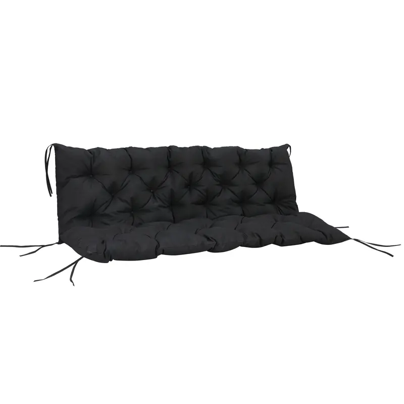 3 Seater Swing Chair Replacement Cushions With Backrest For Patio Furniture, Black 1