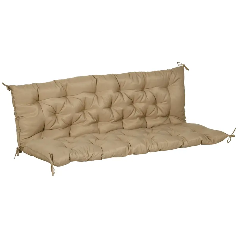 3 Seater Swing Chair Replacement Cushions With Backrest For Patio Furniture, Khaki 1