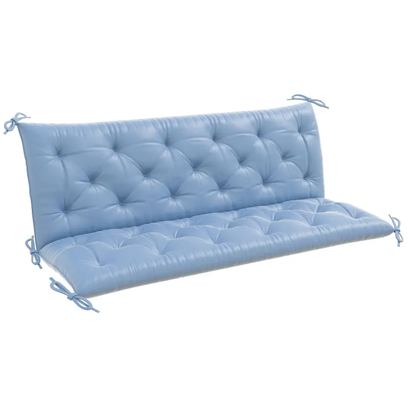 3 Seater Swing Chair Replacement Cushions With Backrest For Patio Furniture, Light Blue 1