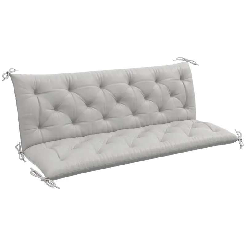 3 Seater Swing Chair Replacement Cushions With Backrest For Patio Furniture, Light Grey 1