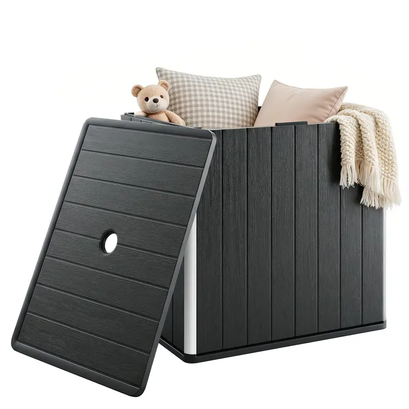 30 Gallon Outdoor Storage Box Side Table With Umbrella Holder 1