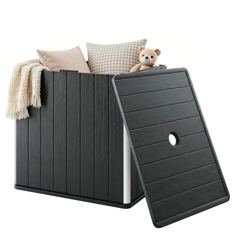 30 Gallon Outdoor Storage Box Side Table With Umbrella Holder 2